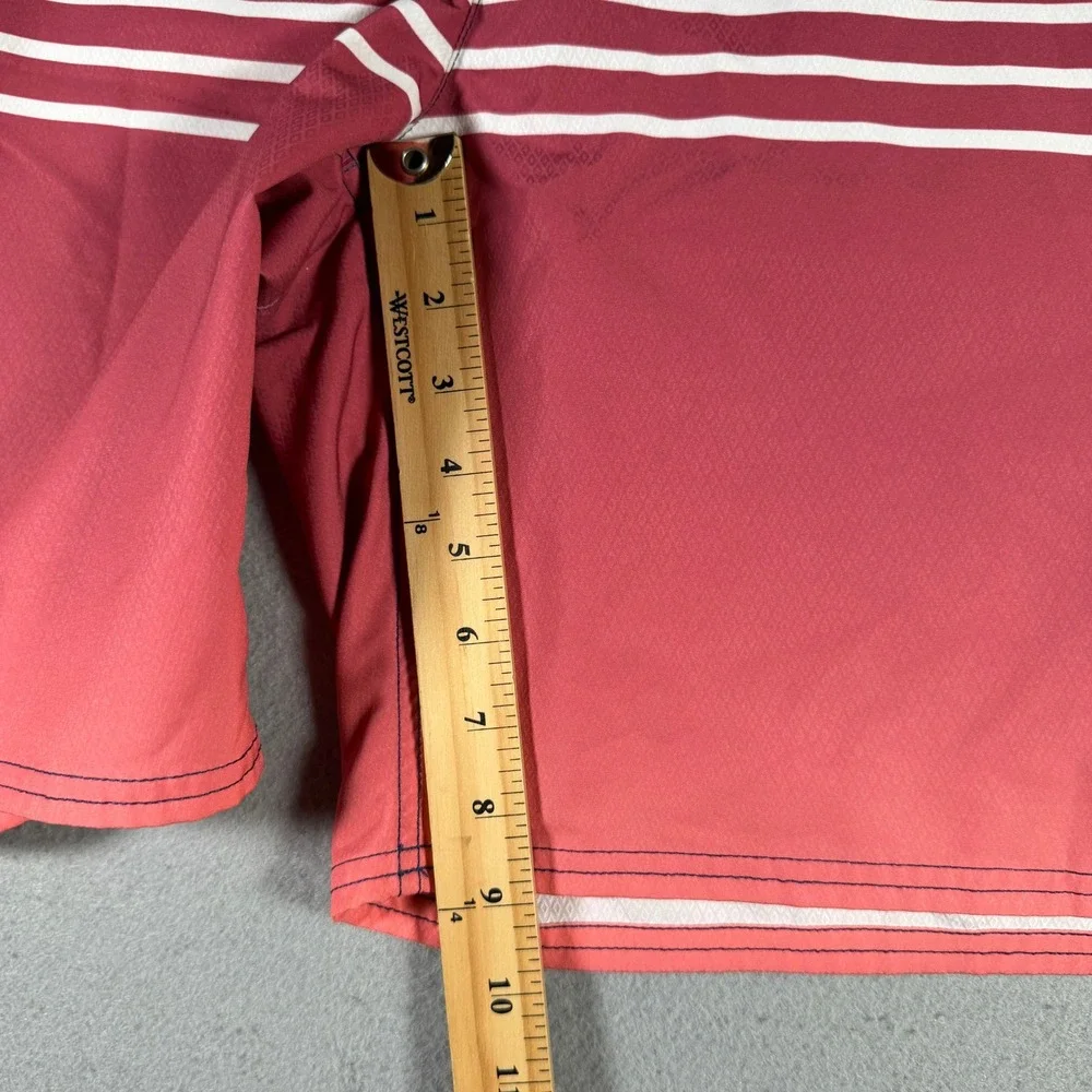 Vineyard Vines Mens 42‎ Striped Gradient Board Shorts Coral Burgundy Navy Blue